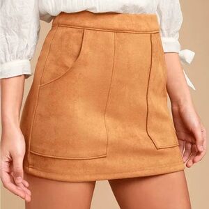 Tan Suede Mini Skirt
